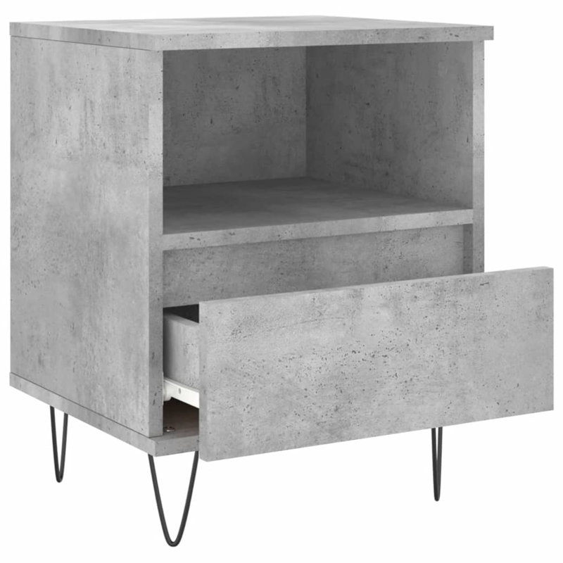 Ebenier 40cm W Manufactured Wood Bedside Table, Concrete Grey, Set of 2
