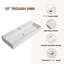 Los Flexi 39" x 16" Bathroom Trough Sink, Above-Counter and Wall-Mount, Includes Pop-Up Drain