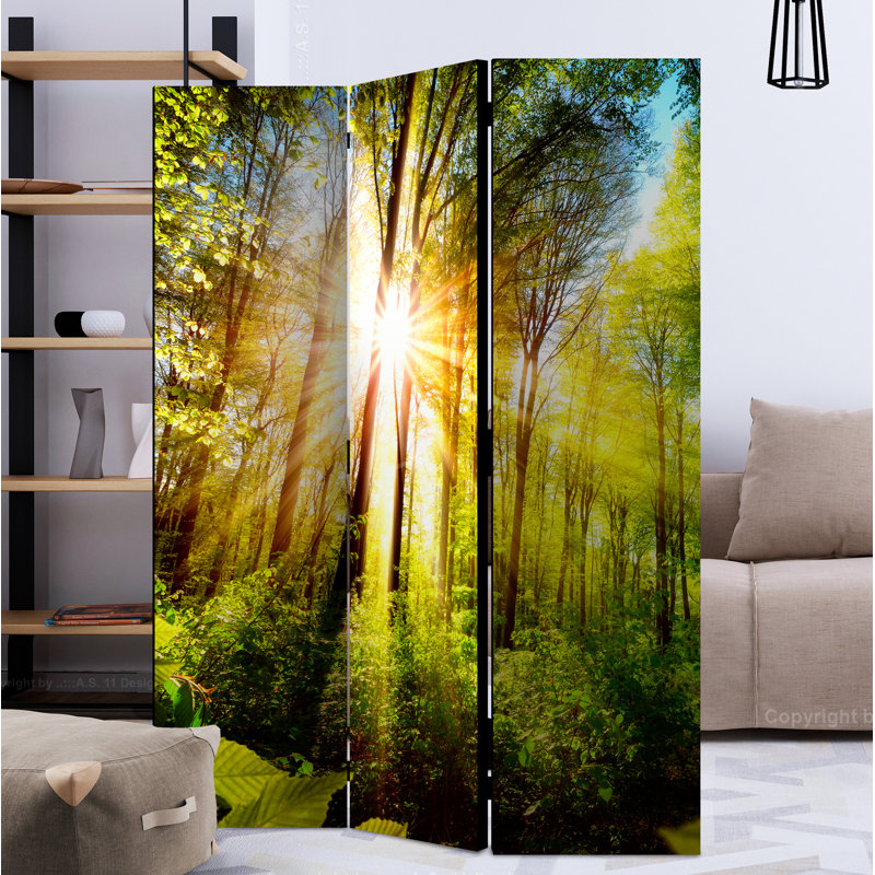 Inness 172cm H Folding Room Divider, 3