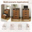 Bureau de coiffeuse 3 en 1 avec miroir éclairé et tabouret, coiffeuse à plateau rabattable, rangement compact pour la chambre à coucher, la salle de bain et le vestiaire (L 18,9 po, noyer)-1672497155
