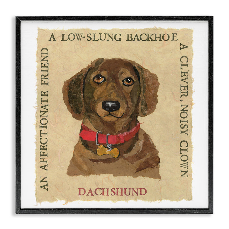 «Fun Dachshund Pet», giclée encadrée par Nancy Overton, H 12 po x l 12 po, Giclée encadrée noir minuit