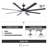 72" 6 - Blade Aluminum LED Ceiling Fan with Dimmable Light and Remote-107162103-107162102