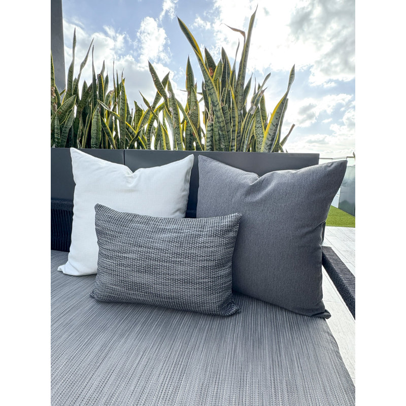 Essential Square Indoor / Outdoor Pillow Cover & Insert, 20"H x 20"W, Dark Gray