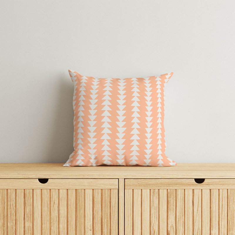Tribal Arrows  Throw Pillow, Peach/Orange, 16''H x 16''W