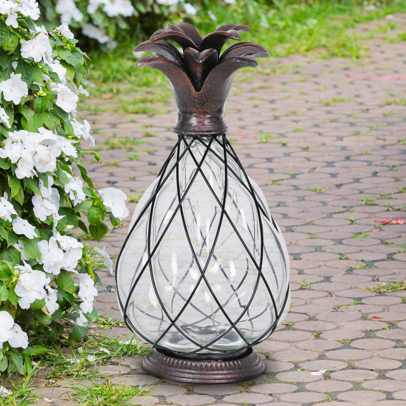 Lampe de table d'extérieur à énergie solaire, H 14 po x l 6,63 po x P 6,63 po, Transparent