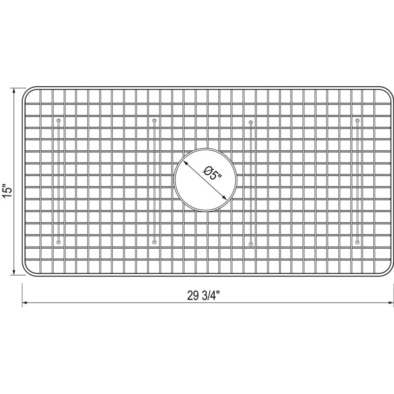29.75" x 15" Sink Grid, White