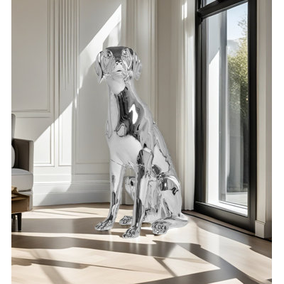 Fiberglass Sitting Dog Sculpture Ornament