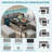 6 Pcs L-Shaped Patio Furniture Set Dining Table And Ottoman All Weather Wicker Outdoor Sectional Sofa Conversation Set