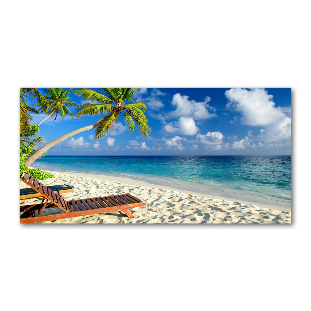 Leinwanddruck - Wandkunst - Drucke auf Leinwand - 140X70 Bild Bildthema: Tropischer Strand