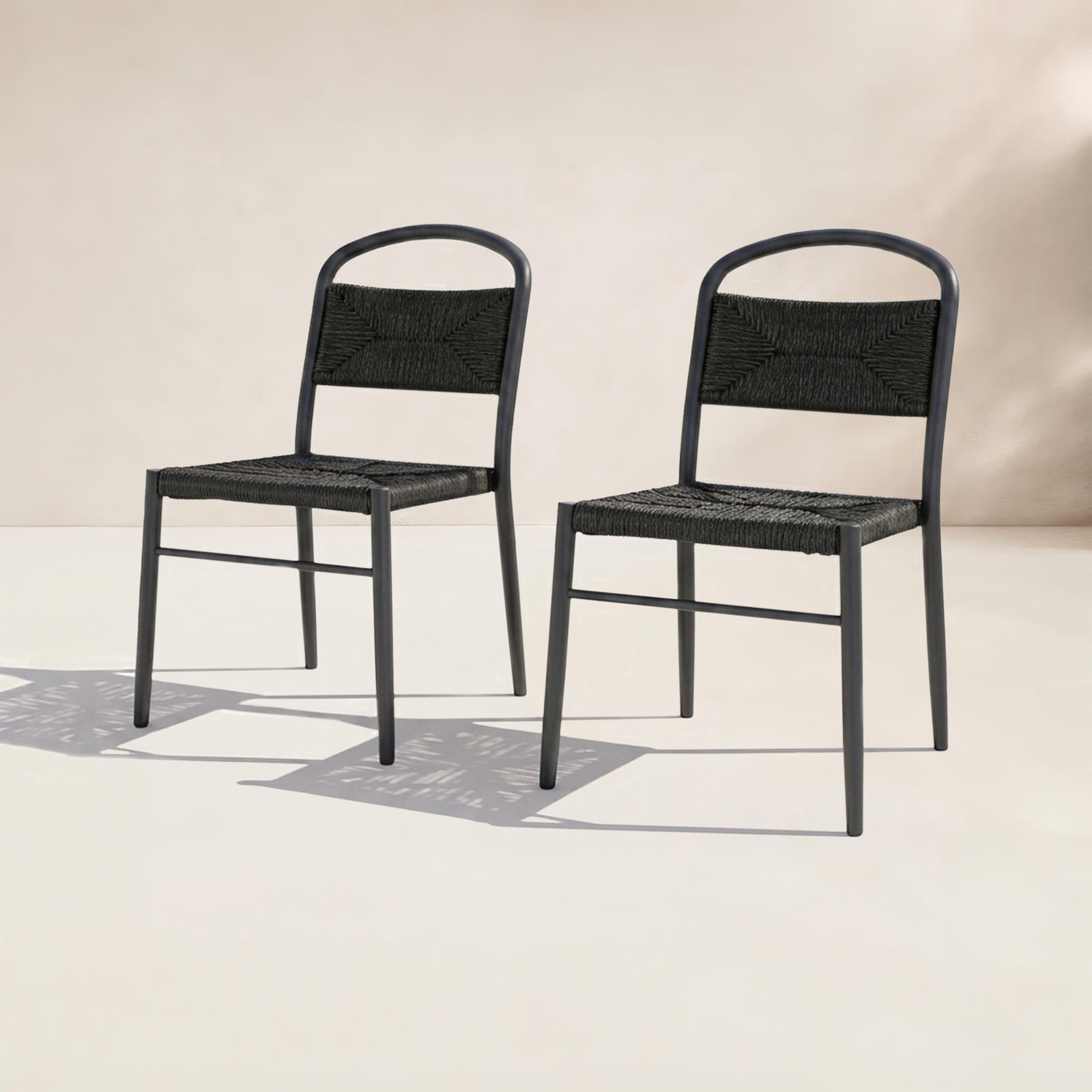 Spearman Patio Side Chair, Black Wicker