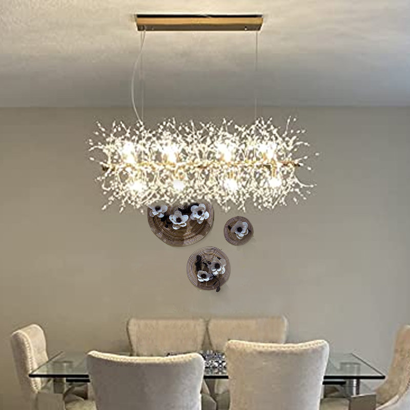 Lustre linéaire moderne Spoutnik à 12 lumières Kostandin