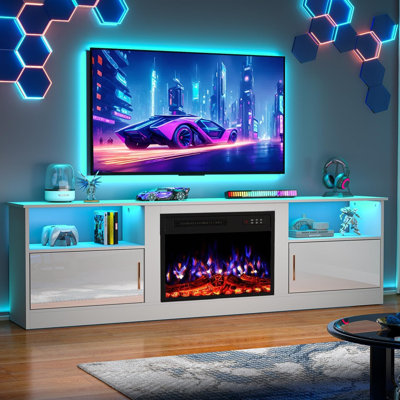 70" TV Stand with 23" Electric Fireplace
