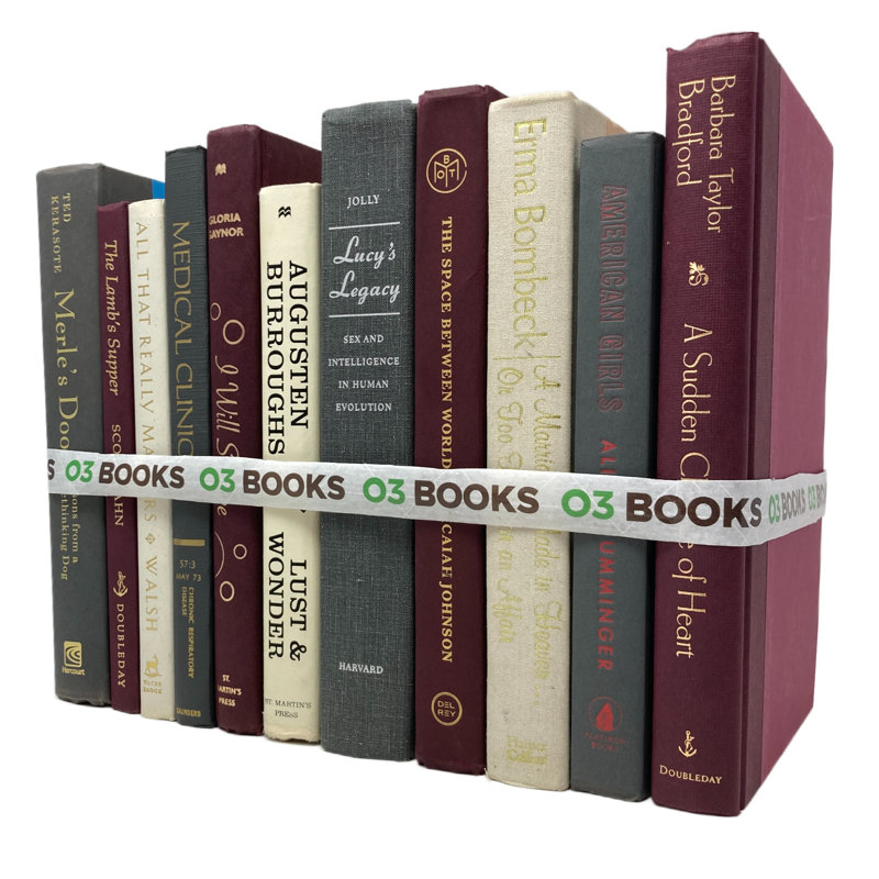 Livres décoratifs en granit bourgogne gris, bourgogne et crème