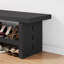 Banc à chaussures en bois aggloméré de 47,24 po, banc d'entrée en bois à 2 niveaux, range-chaussures moderne-1893063350