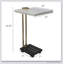 Table d'appoint en aluminium et marbre en forme de C, blanc, doré, noir, table d'appoint artistique
