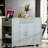 Bickley  Kitchen Island With Tilt-out Trash Can, Power Outlet, Internal Storage Rack, 3 Drawers And 3 Open Side Racks-974263556