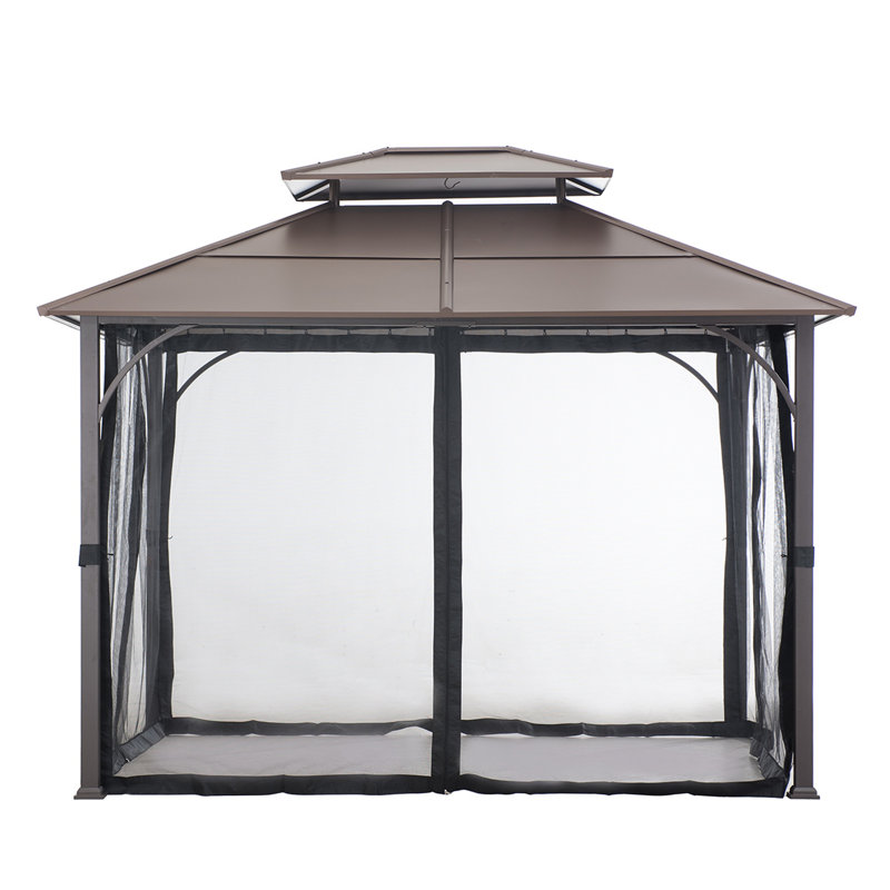 Steel gazebo KALDI - 307cm x 366cm, brown, Murphysboro