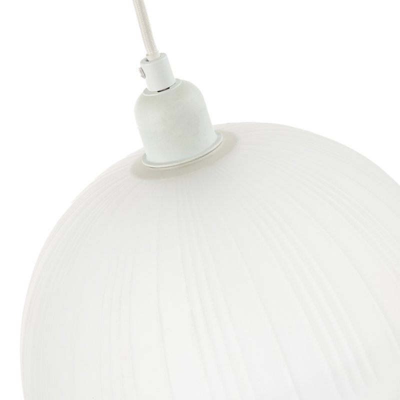 13cm H Glass Bowl Pendant Shade ( No Direct Attachment Method ) in White