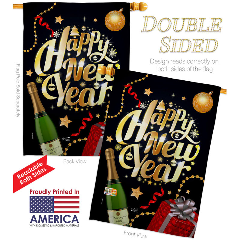 Ensemble de drapeaux 40 x 28 po Best New Year