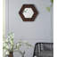 Miroir hexagonal 18,5 "x 18,5" avec cadre en bois massif, décoration murale