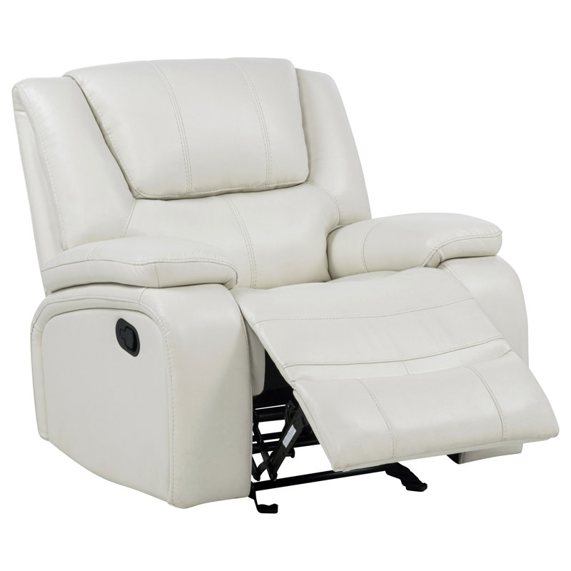 Camila Upholstered Glider Recliner Chair White, White