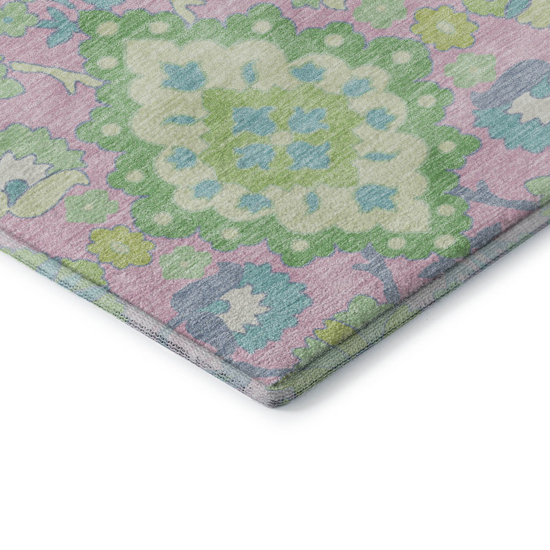 Tapis oriental Corum AMF1002 lavable à la machine de qualité supérieure, Rectangle 9 pi x 12 pi