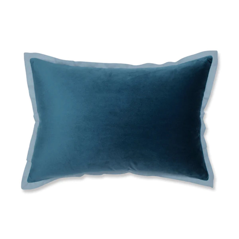Flange Loden Velvet Down Blend Throw Pillow, 12" x 20", Sand