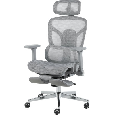 Chaise de bureau, chaise de bureau grande et haute avec accoudoirs relevables 4D, soutien lombaire à suivi automatique, chaise de jeu d'ordinateur à haut dossier avec repose-pieds pour le bureau personnel,