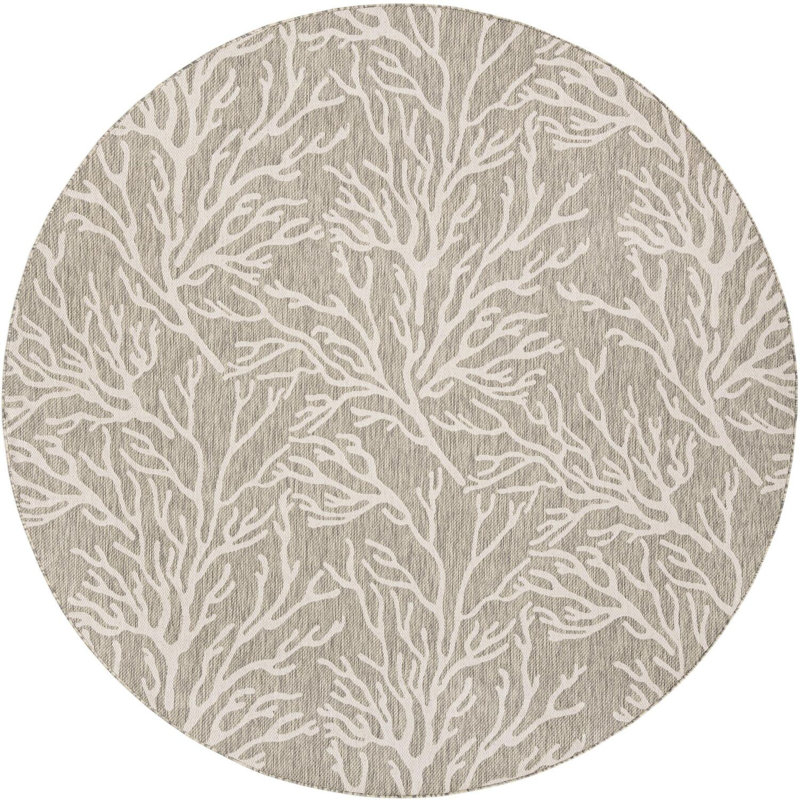 Tapis contemporain gris Azilynn, Rond 10pi