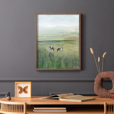«Out to Pasture II», reproduction encadrée - bois massif