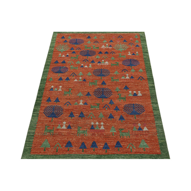 Burano Hand Knotted Wool Animal Print Area Rug, Rectangle 8' x 10'