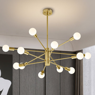 Klotilda 12 - Light Dimmable Modern Linear Sputnik Chandelier