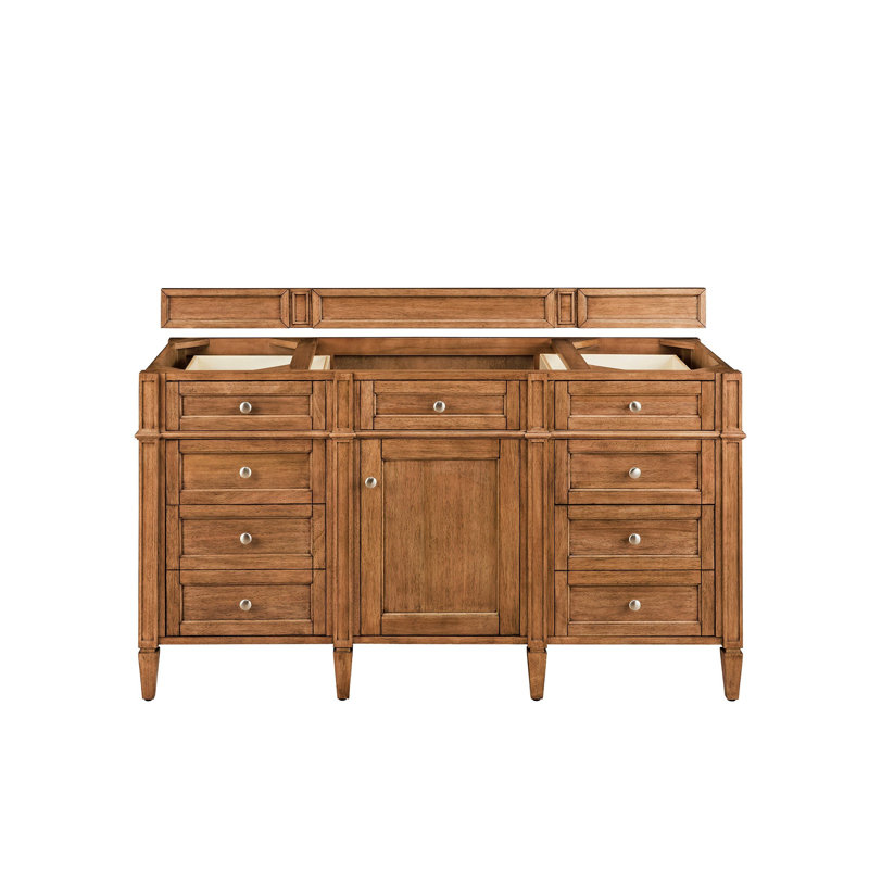 Brittany 60'' W Single Vanity, White Zeus, Saddle Brown, 8" Widespread