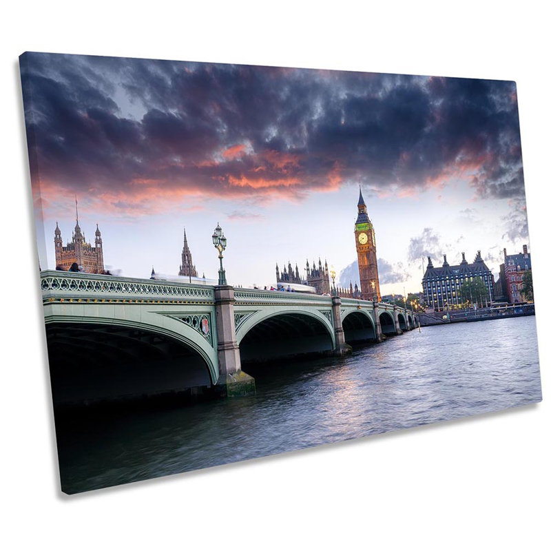 Big Ben London City Skyline - Wrapped Canvas Print, 30.5cm H x 45.7cm W