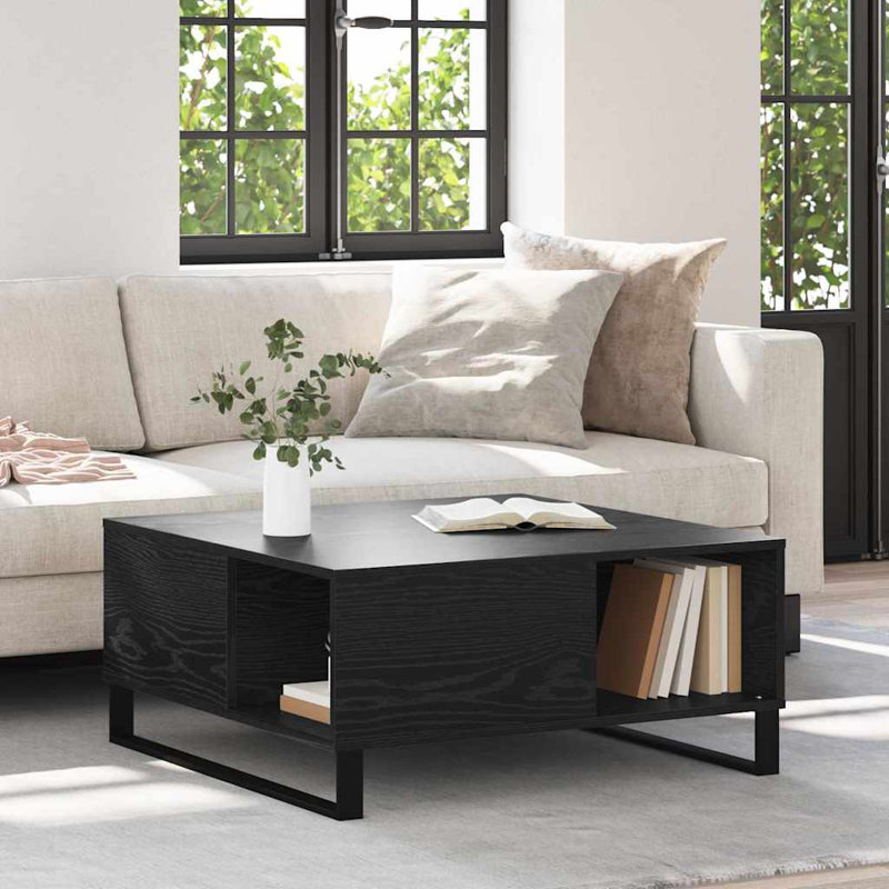 Coffee Table with Storage, Black Oak