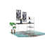 Bureau réversible en bois Smart Workstation blanc / brun