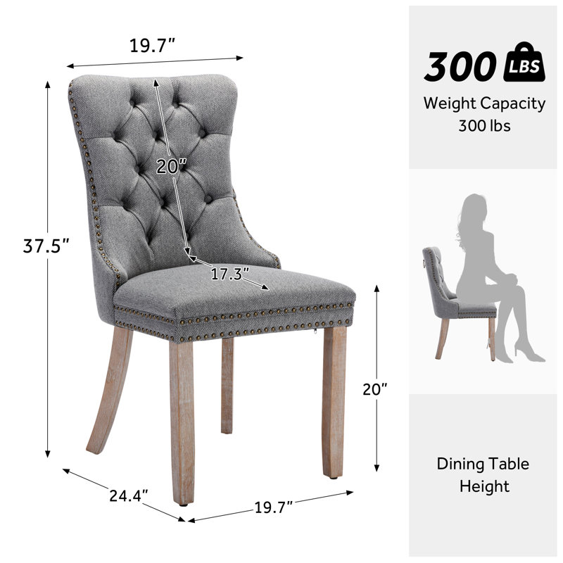 Chaise de salle à manger Kenta, Bois gris, Brun
