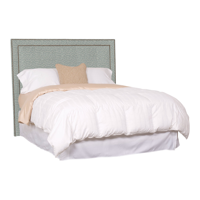 Hillary/Hank Queen Nailhead Upholstered Panel Headboard, Tuck Water, Yes