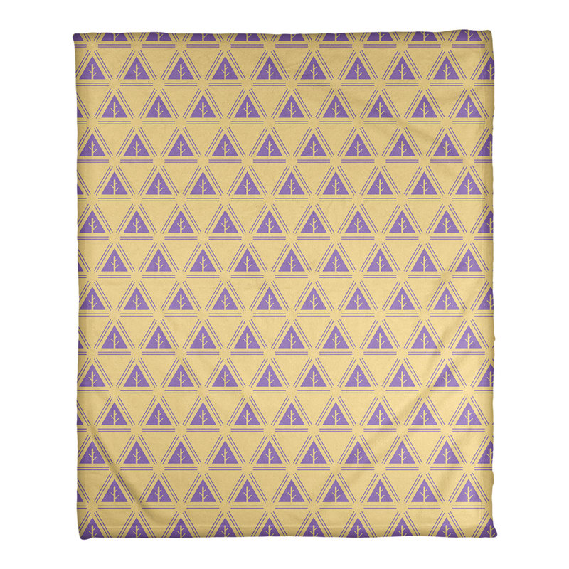 Couverture polaire minimal trees, l 50 po x L 60 po, Jaune / Mauve