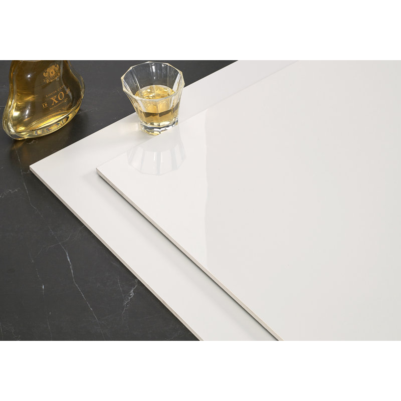 Element 12" x 24" Porcelain Concrete Look Wall & Floor Tile, Super White