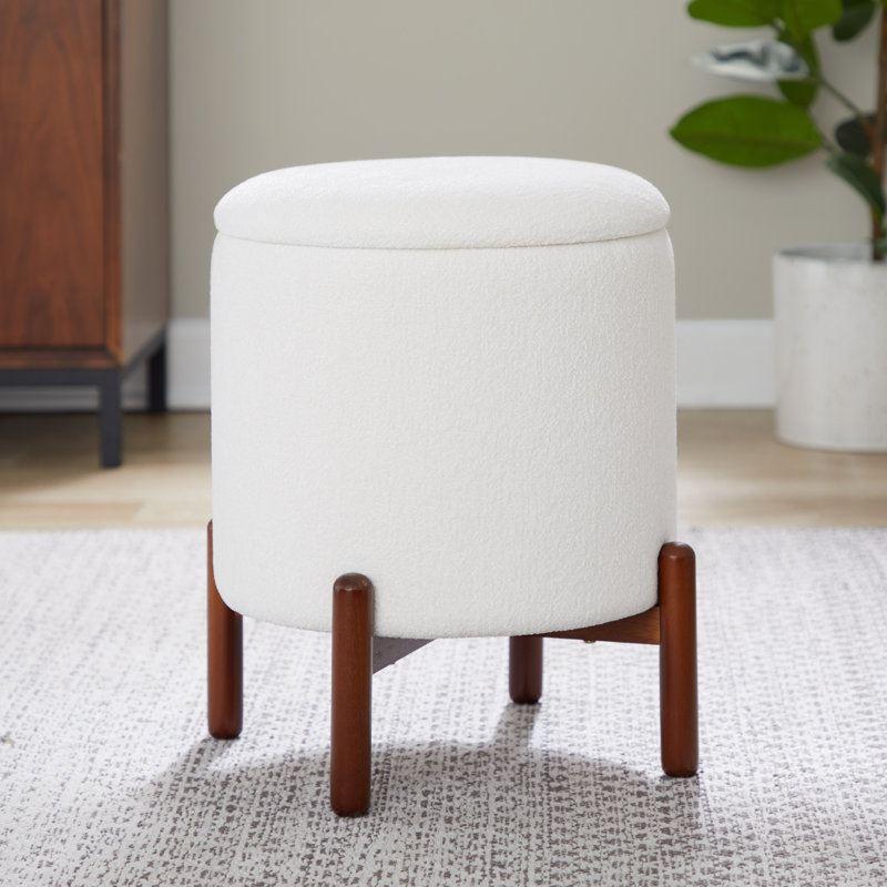  Repose-pieds avec rangement Greely, Blanc / Blanc