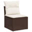 Ensemble de canapé de jardin Vidaxl brun, blanc crème