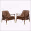 [Ensemble de 2] Chaise d'appoint Mid-Century en similicuir 29,2 po avec assise rembourrée-419509854