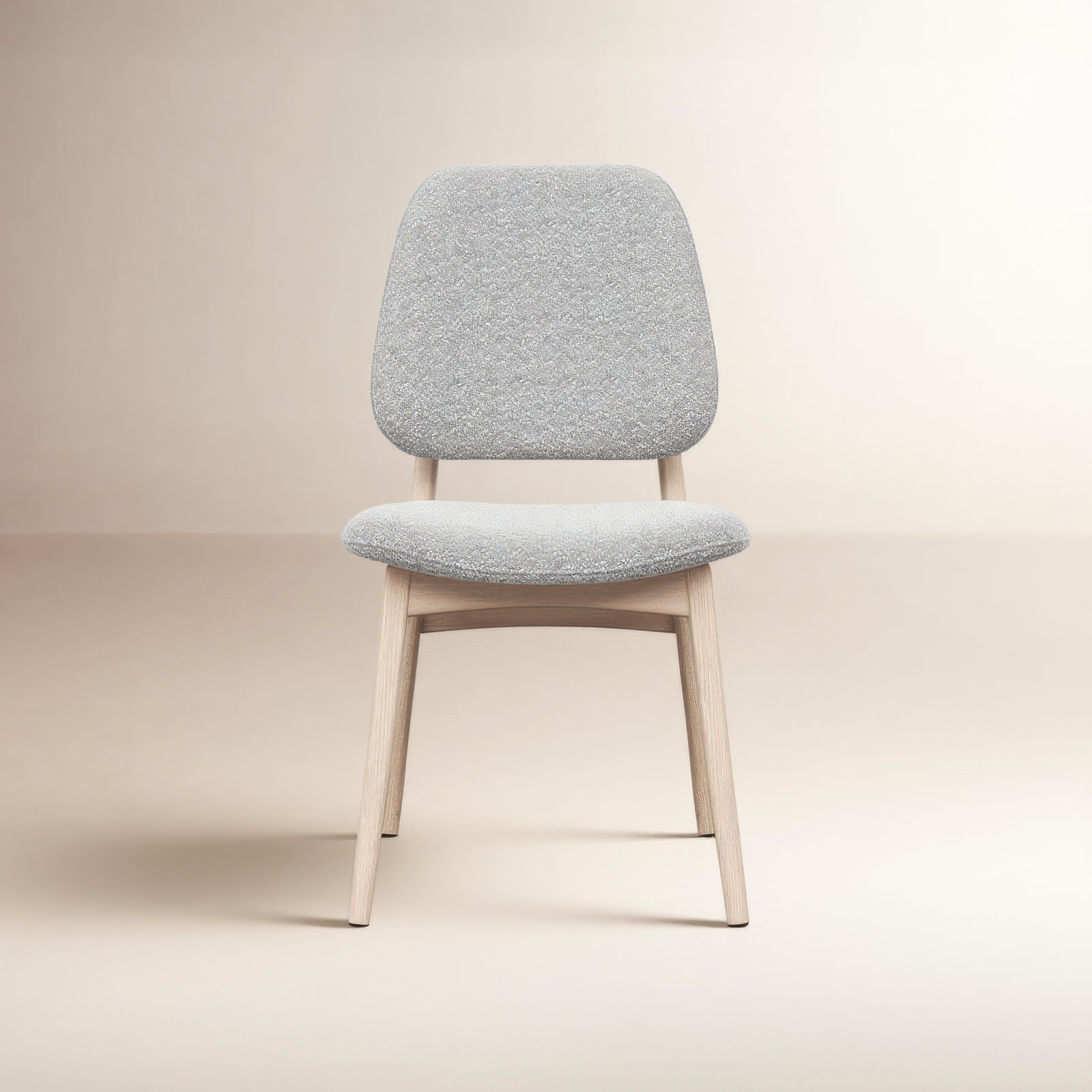 Kinser Oak Dining Chair, Crafted Glaze Performance Boucle
