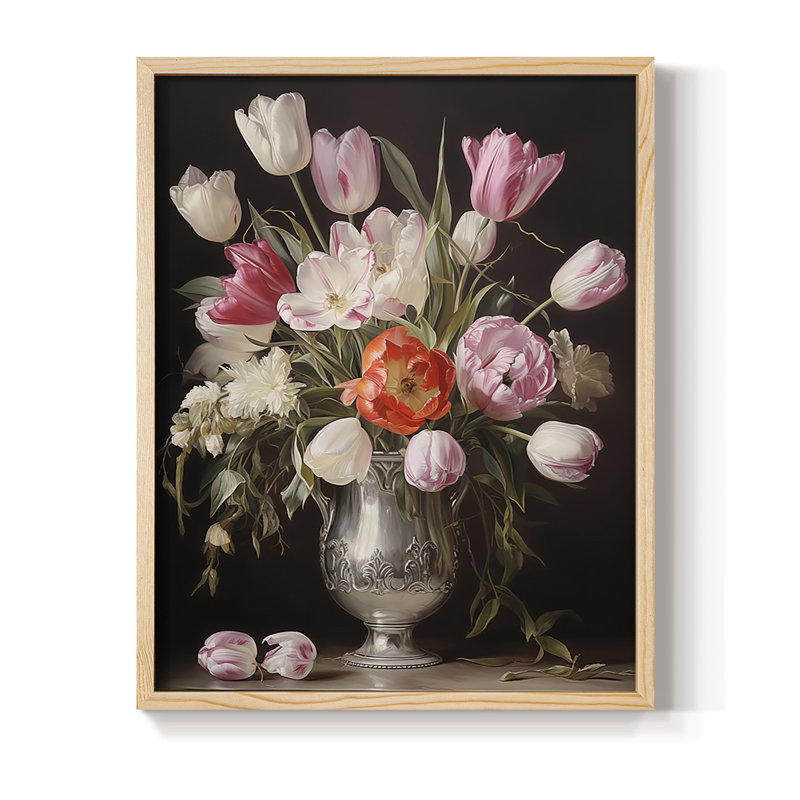 Reproduction encadrée FLORAL Series DCCXCVII - bois massif, Naturel, H 11 po x l 9 po