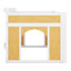 Lit superposé double au-dessus de double pour enfants, lit superposé en bois avec tablettes de rangement, fenêtre et portes, cadre de lit maisonnette-2052997001