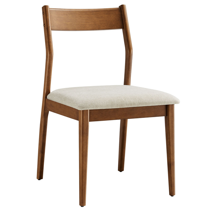 Ensemble de 2 chaises d'appoint Solara, Noyer, Beige