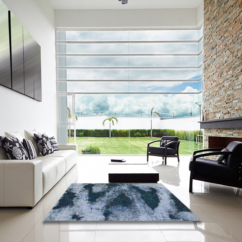 Tapis abstrait moderne 1372, Carré 3 pi