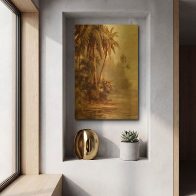 'Hidden Bank' By Malarz Gold Metal Wall Art, 12" x 16"
