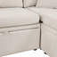 Beige Chenille With Square Arms Sofa